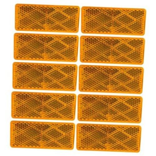 10x Amber Class A 70mmx30mm (2.75″x1.18″) Rectangular Reflector 10X AMBER