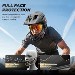 Adult Detachable MTB Bicycle Full Face Helmet for Men Motorcycle Head Protection