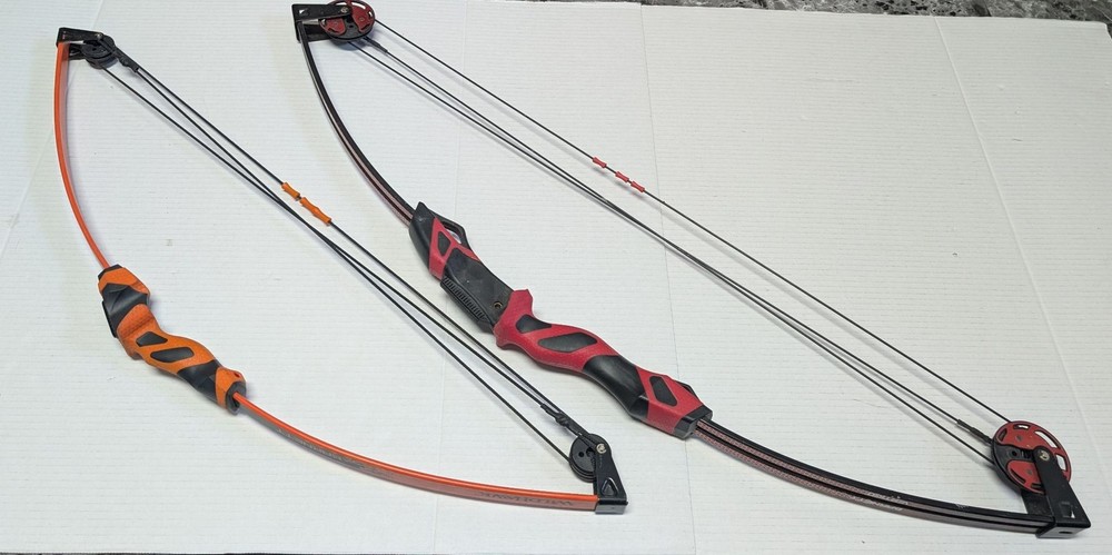 Barnett Compound Bow Set WildHawk Vertigo Orange Red Dual Limb Archery Youth