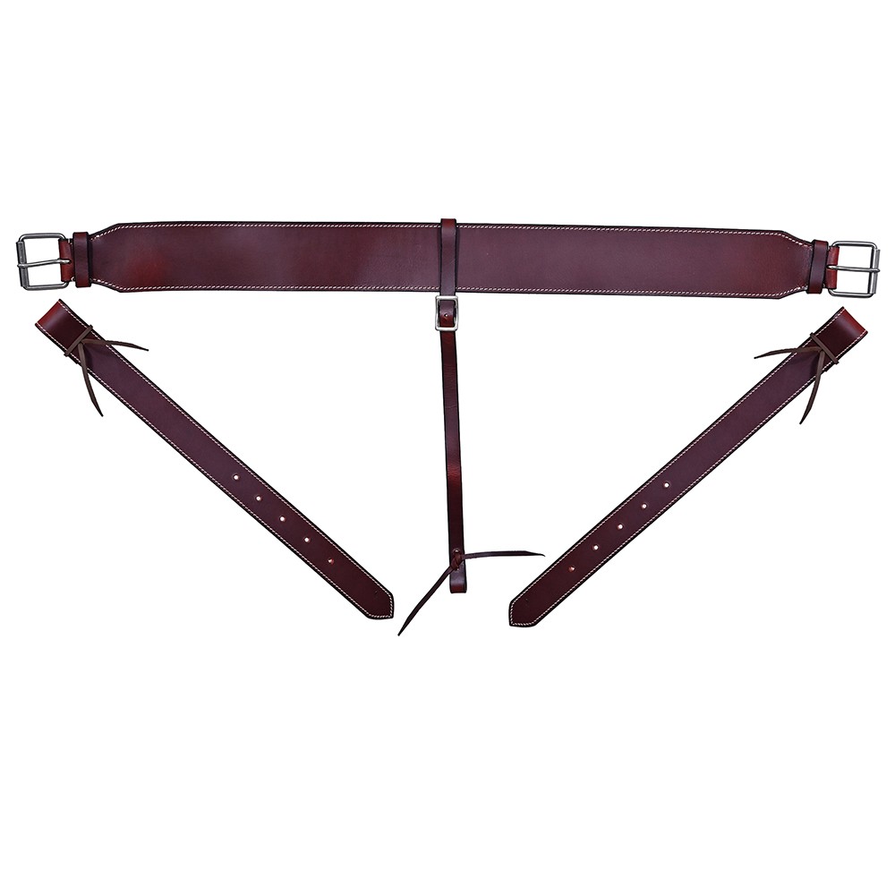 KK HILASON Western Horse Genuine Leather Girth Cinch Dark Brown