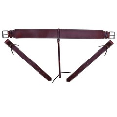 KK HILASON Western Horse Genuine Leather Girth Cinch Dark Brown