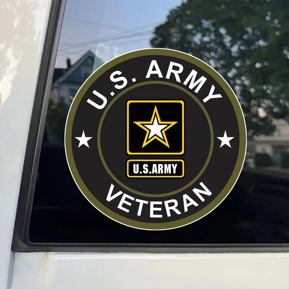 2pcs 4.72″x4.72″ U.S. Army Veteran Vinyl Car Decals – Self-Adhesive Window St…
