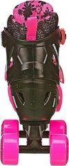 Trac Star Adjustable Roller Skates for Kids – Size Large (3-6) in Pink Daisy