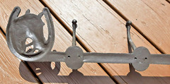 Wall Mount Coat Rack 23in long Metal Horse Head 3 Hook