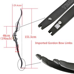 62″ ILF Archery Recurve Bow 30-60lbs Takedown 19″ Riser American Hunting Shoot