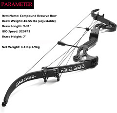 Adjustable Recurve Bow 320FPS 40-55Lbs Right Hand for Hunting & Archery