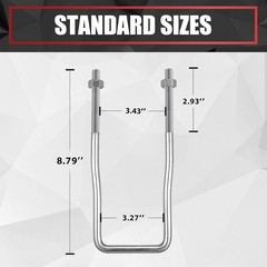U-Bolt Trailer Spare Tire Bracket, Spare Tire Carrier Galvanized Threaded Spa…