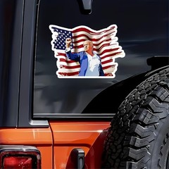 100Pcs Trump Stickers Patriotic US Flag Vinyl Decal Car Laptop Gas Waterproof