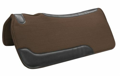 Western Horse Contoured Saddle Pad 31″ X 31″ X 3/4″ Wool Felt + Genuine Leather