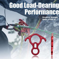 Climbing Figure 8 Descender 6.7 Inch Red Device for Safe Belaying and Rappelling