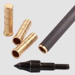 24Pcs 50grain Heavy Weight Arrow Brass Inserts Archery ID6.2mm Arrow DIY Base