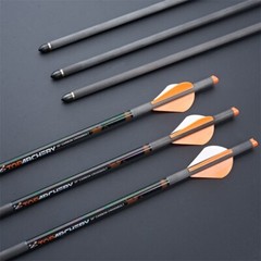 6PK 20in. Carbon Crossbow Bolts.006 Straightness with 2in. Vane Half Moon Nocks