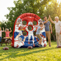 6FT Giant Inflatable Football Target Toss Game – Fun Indoor & Outdoor Yard Games