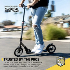 Grey Swagtron K8 Kick Scooter 99188-9 Foldable Lightweight, 220LB Capacity