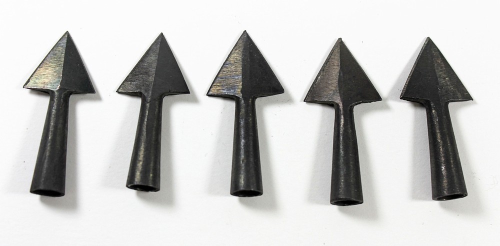 5 Anglo Saxon Iron Medieval Triangle Arrowhead Set — archery/bow/hunting/arrow