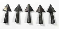 5 Anglo Saxon Iron Medieval Triangle Arrowhead Set — archery/bow/hunting/arrow