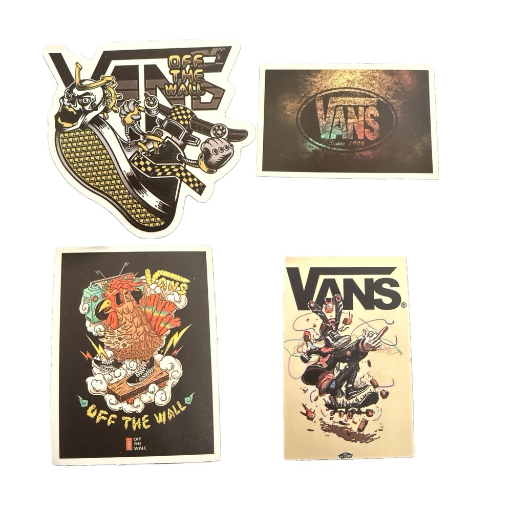 Vans Off The Wall Sticker Lot 4 Skateboard Art Logo Graphic Decals Rare