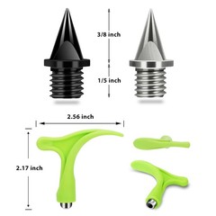 Nuolifee 3/8 Inch Track Spikes, 120 Pcs 9.5mm Alloy Steel Shoe Spikes Replace…