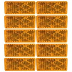 10x Amber Class A 70mmx30mm (2.75″x1.18″) Rectangular Reflector 10X AMBER