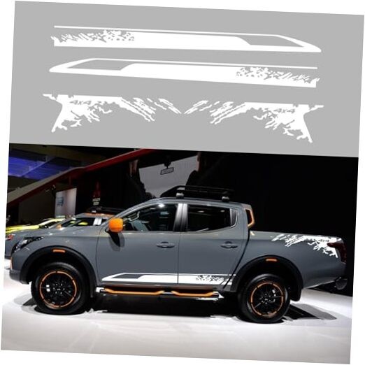 Car Decal Bed Mud Splash Kit Graphic Decal Self-Adhesive Adjustable Gloss White