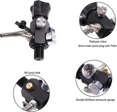 TUXING 4500PSI HPA Regulator Paintball Filling Station Charging Valve Dual Gauge