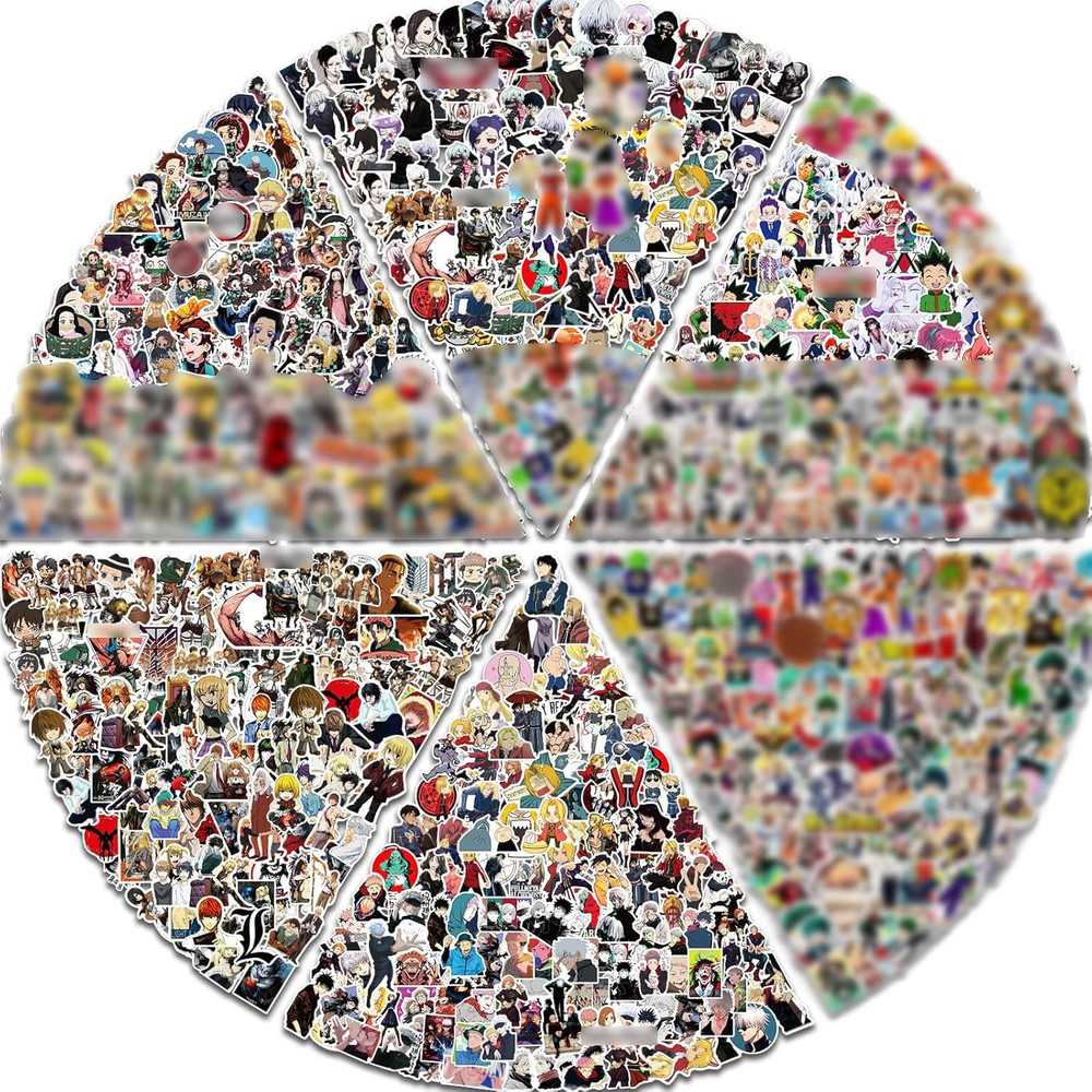 Large Anime Stickers Mixed Pack,600Pcs Mixed with Classic Anime Theme