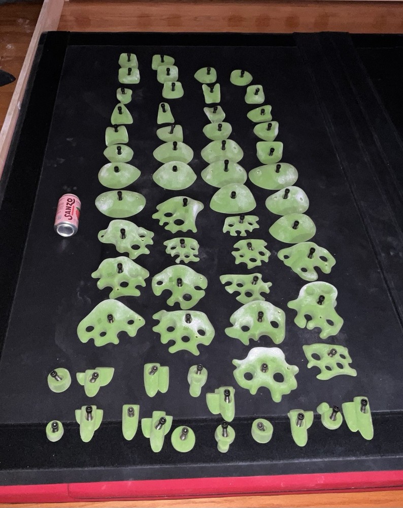 So Ill Climbing Hold Spray Wall Set Bright Green 60 Pieces Fungus, Smooth, Pipes