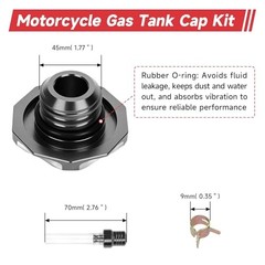 CNC Aluminum Motorcycle Gas Cap Compatible with CRF110 CRF125, Dirt Bike Fuel