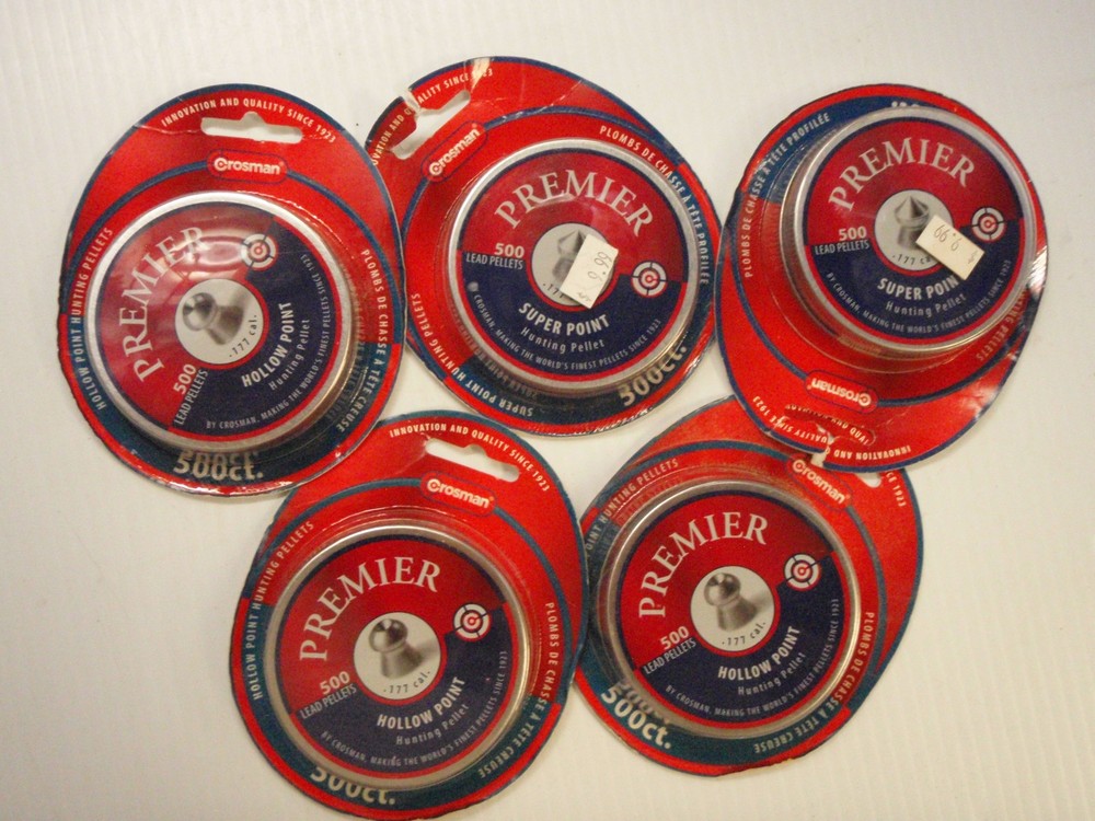 Crosman Premier Super Point and Hollow Point Lead Pellets Lot of 5
