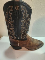 Tony Lama Men’s Brown Leather Western Boots, Size 8.5D, MPN RR4007
