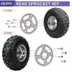 420 Chain 40 Tooth Sprocket 40Mm Replacement for Coleman BT200X CT200U-EX CT200U