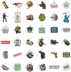 100Pcs Tactical Stickers for Men, Gun Sticker Pack – Gifts for Gun Enthusiast…