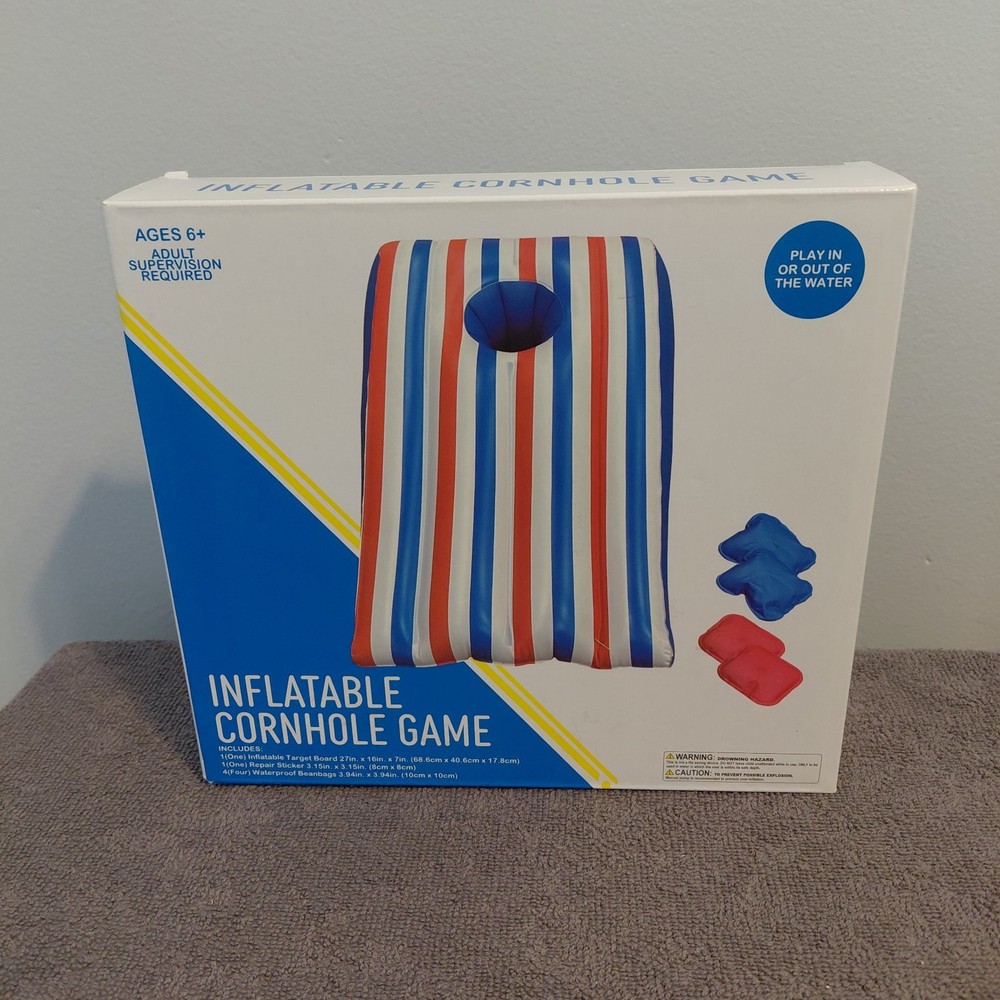 Inflatable Cornhole Game 1 Target Board 4 Waterproof Beanbags Outdoor – New