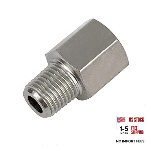 Yoebor Stainless Steel 304 Gauge Adapter, 1/2″ NPT Female x M18*1.5 Male 1