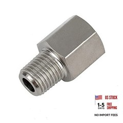 Yoebor Stainless Steel 304 Gauge Adapter, 1/2″ NPT Female x M18*1.5 Male 1