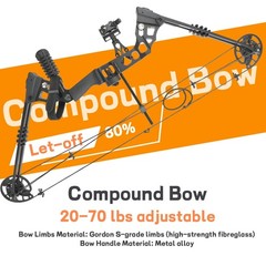 Compound Bow Set 20-70lbs Adjustable 320fps IBO Adult Beginners Hunting Target