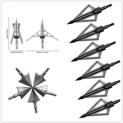 6PCs Archery Hunting 125 Grain Broadheads Steel Tips Arrowheads Crossbow Shoot
