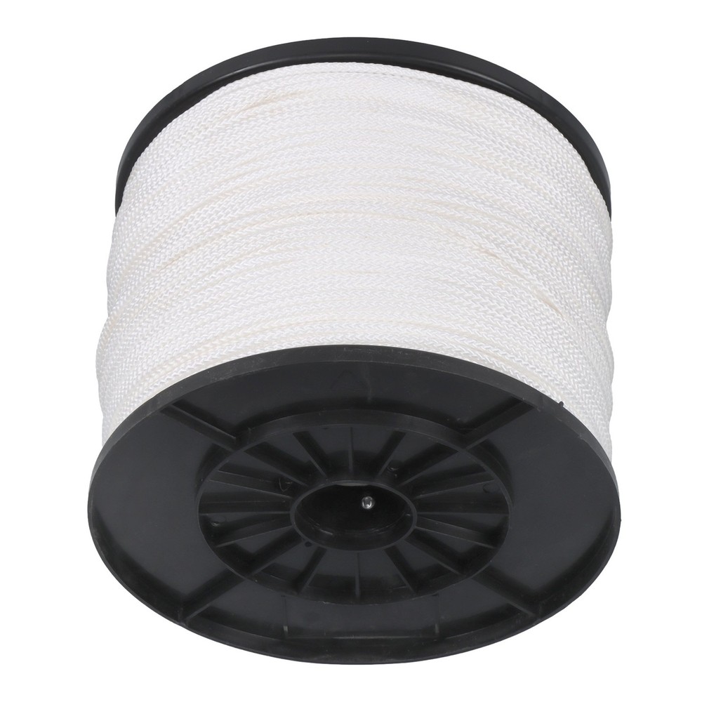 1/8 Inch Hollow Braid Polypro Rope 1000FT 350 Pounds Tensile Strength White