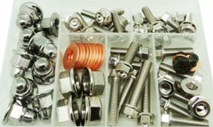 Suzuki RM250 Top End Engine Nuts Bolts Kit RM 250 (Nickel) Cylinder Head Rebuild