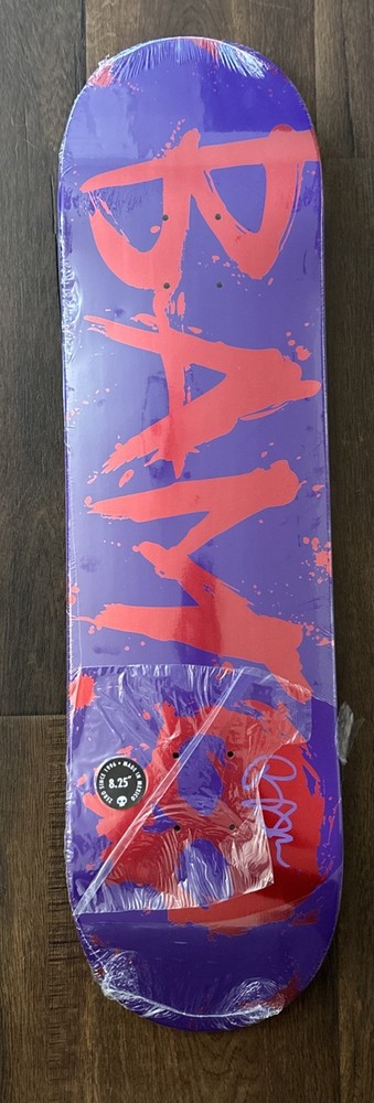 Zero Skateboard SIGNED Bam Purple Blood Deck 8.25