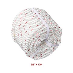 LABLT 5/8 in x 120 feet 3 Strand Braid Polyester Rope Arborist Rope Rigging Line