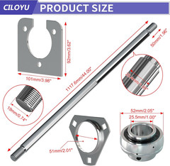 Heavy Duty DIY Steel 44″ Go Kart Live Axle Kit 1″ Diameter 3/4″ Step down 3/4-16