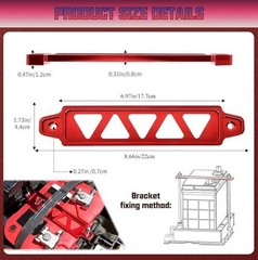 Aluminum Alloy Battery Tie Down Bracket, Hold Down Bracket Holder,Car red