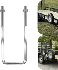 U-Bolt Trailer Spare Tire Bracket, Spare Tire Carrier Galvanized Threaded Spa…