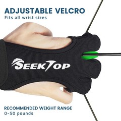 Archery Shooting Gloves Three Finger Leather Protector for Hunting Practice