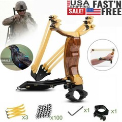 Pro Hunting Slingshot with Folding Wrist Support High Velocity Catapult Shooter