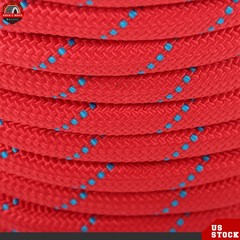 1/2in × 125ft Double Braided Polyester Rope Breaking Strength 8400 Pounds Red