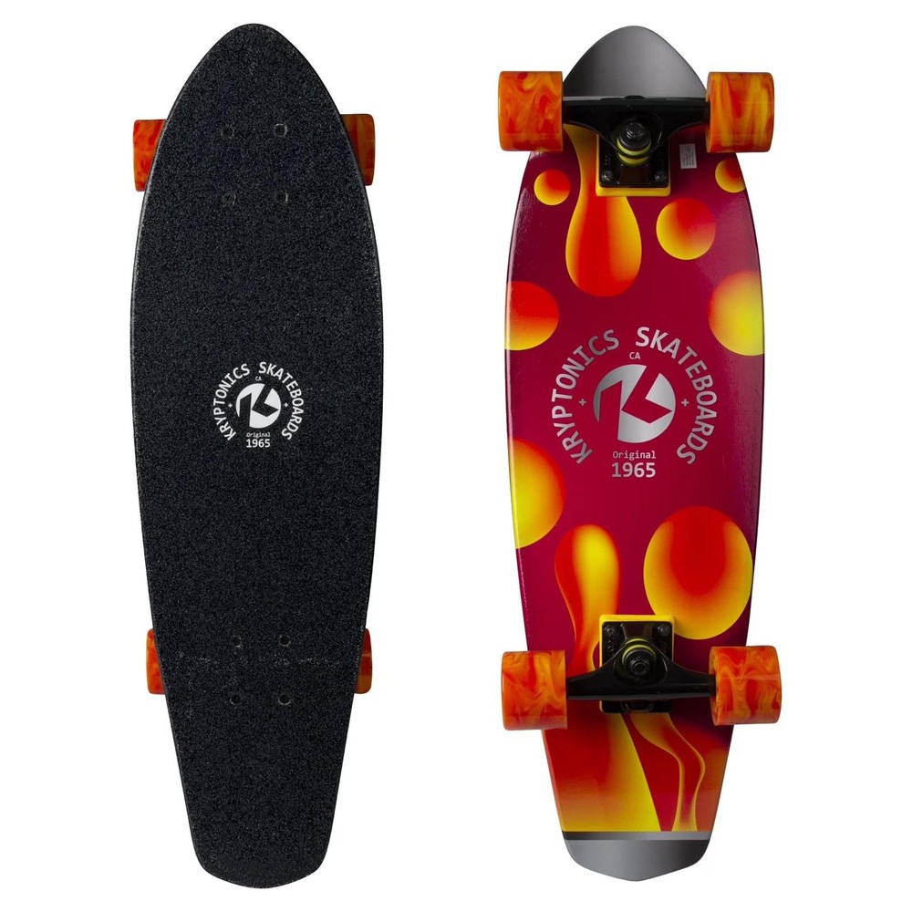 New Kryptonics 28″ Cruiser Complete Skateboard (Swirled Lava)