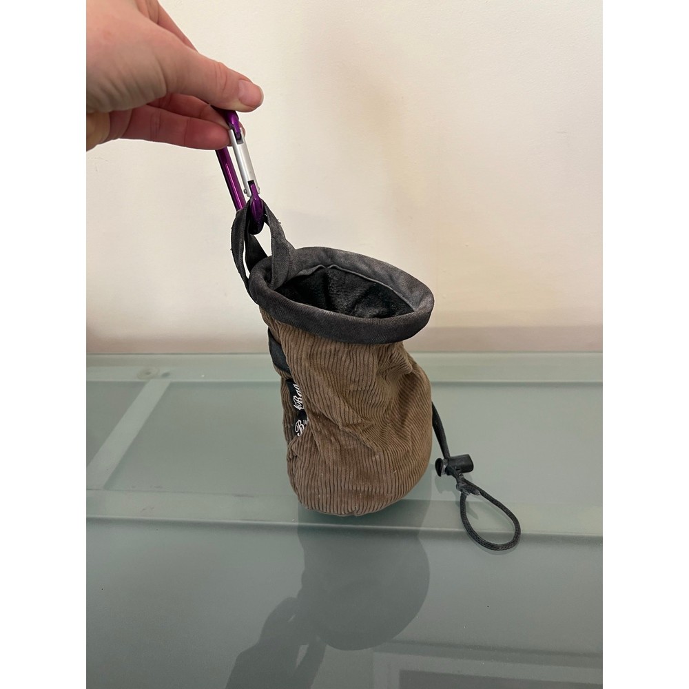 Brad’s bag rock gym climbing chalk bag w/ chalk ball sock corduroy brown boulder