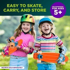 Hurtle 6» PP Deck Skateboard-Mini Cruiser Skateboard-Kids, Teens, Adults-Orange
